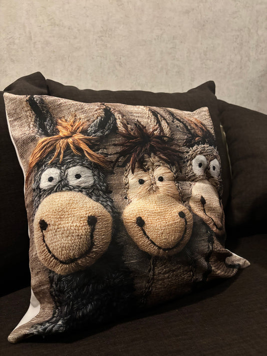 1 Stück Vintage Esel Kissenbezug 45,72x45,72 cm - Weicher Polyester