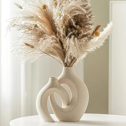 Keramikvasen-Set aus 2 Stück, Nordisch Modern Boho